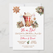 Milk Bottle Christmas Gender Reveal Invitation (Devant)