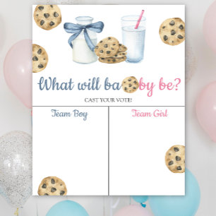 Milk & Cookies Geslacht onthulling Jongen of Meisj Poster
