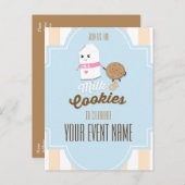 Milk & Cookies  Party Event Briefkaart (Voorkant / Achterkant)