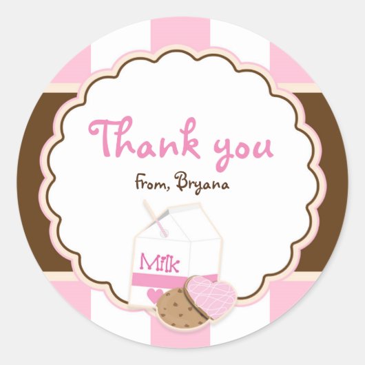 Milk & Cookies Sticker rose Brown Anniversaire (Devant)