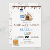 Milk & Cookies Verjaardagsfeestuitnodiging voor jo Kaart (Voorkant / Achterkant)