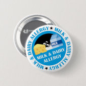Milk & Dairy Allergy Badge Ronde Button 5,7 Cm (Voorkant /achterkant)