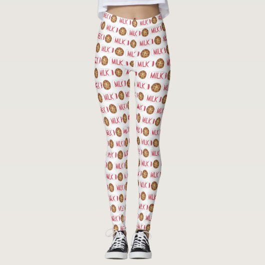 Milk Jug Chocolate Chip Cookies Snack Food Foodie Leggings (Voorkant)
