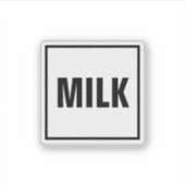 “MILK” Label Sticker – Minimalist design (Devant)