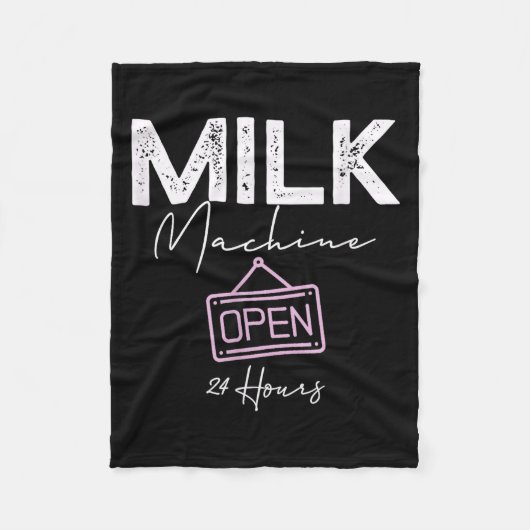 Milk Machine Open 24 Hours Funny Breastfeeding New Fleece Deken (Voorkant)