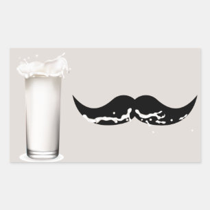 Milk Mustache Creme Rechthoekige Sticker