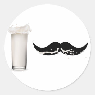 Milk Mustache Ronde Sticker