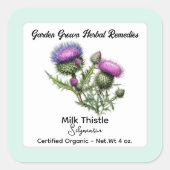 Milk Thistle Vierkante Sticker Productlabel (Voorkant)