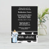 Milkaholic Baby Boy Shower Invitation (Debout devant)
