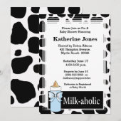 Milkaholic Baby Boy Shower Invitation Kaart (Voorkant / Achterkant)