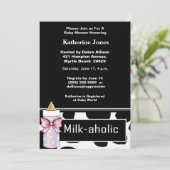 Milkaholic Baby Girl Shower Invitation (Debout devant)