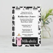 Milkaholic Baby Girl Shower Invitation (Debout devant)