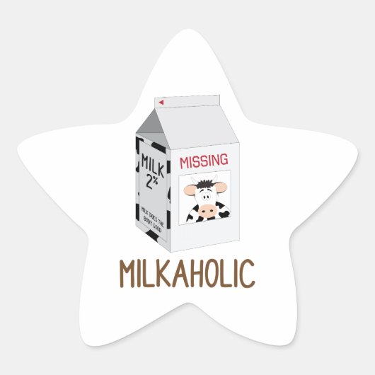 Milkaholic Ster Sticker (Voorkant)