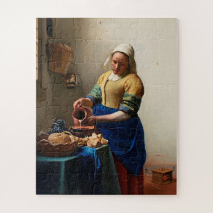 Milkmaid Kitchen Maid van Johannes Vermeer Legpuzzel