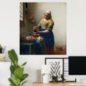 Milkmaid van Johannes Vermeer Poster (Thuiskantoor)
