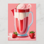 Milkshake aux fraises, carte postale de passage (Devant)