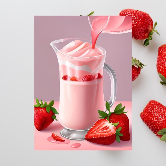 Milkshake aux fraises, carte postale de passage