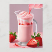 Milkshake aux fraises, carte postale de passage (Devant)
