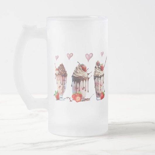 Milkshake Frosted Glass Mug (Gauche)