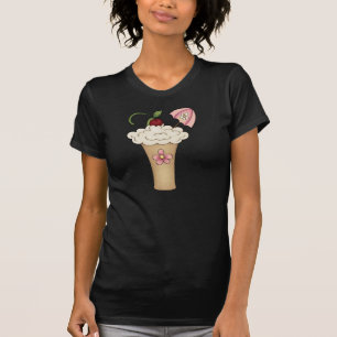 Milkshake met een overdreven vrouw t-shirt