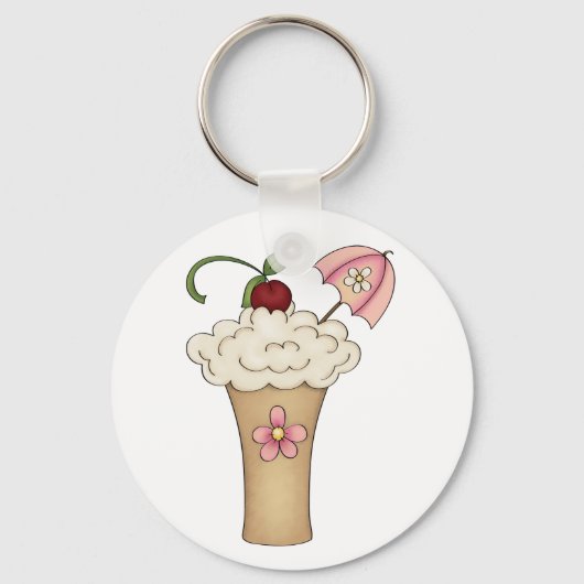 Milkshake met een paraplu-Sleutelhanger Sleutelhanger (Voorkant)