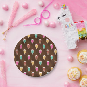 Milkshake Pattern Chocolade Bruin Papier Bord