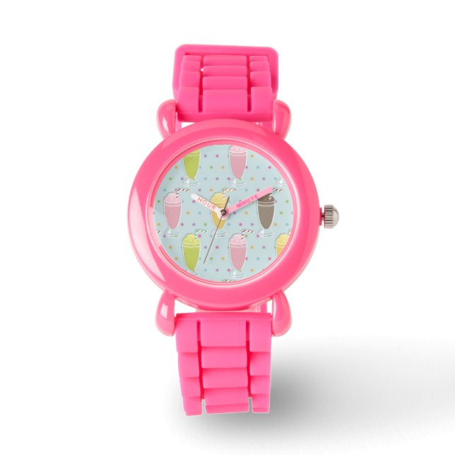 Milkshake Pattern Horloge (Voorkant)