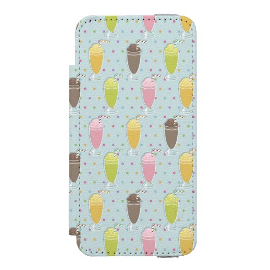 Milkshake Pattern Incipio iPhone Portemonnee Hoesje (Voorkant Agenda)
