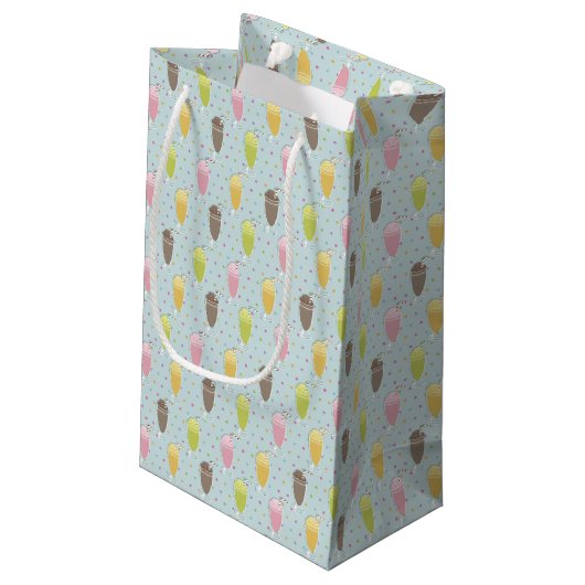 Milkshake Pattern Klein Cadeauzakje (Achterkant Gekanteld)