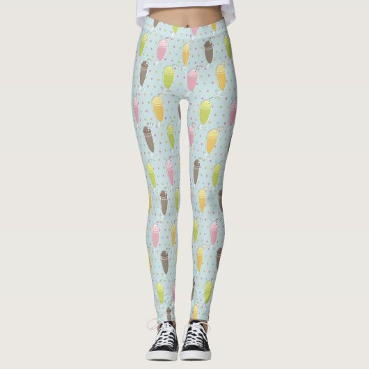 Milkshake Pattern Leggings (Voorkant)