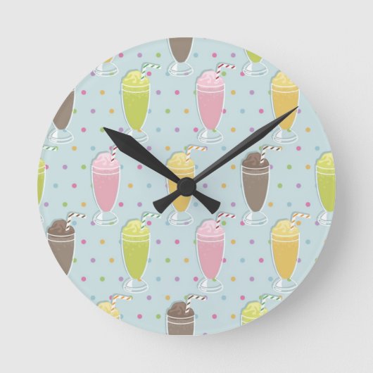 Milkshake Pattern Ronde Klok (Voorkant)