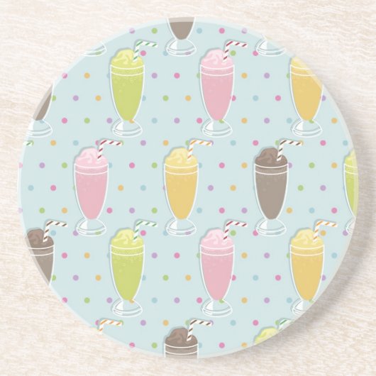 Milkshake Pattern Zandsteen Onderzetter (Voorkant)