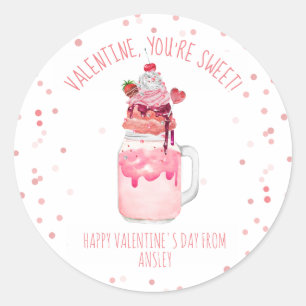 Milkshake Snoep Classroom Valentijn Foto Ronde Sticker