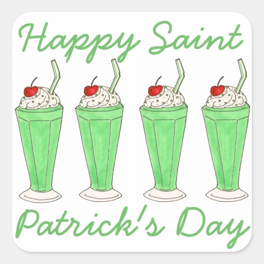 Milkshake vert Joyeux Stickers de la Saint Patrick (Devant)