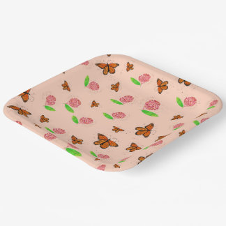 Milkweed en Monarch Butterfly Borden Papieren Bordje