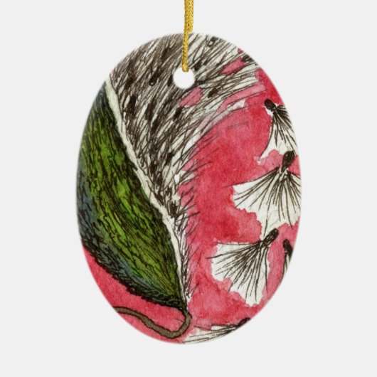 "Milkweed Pod" Floral Ornament (Voorkant)