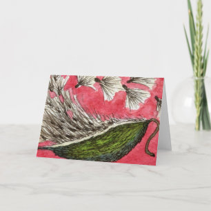 "Milkweed Pod" Floral Wenskaart Kaart