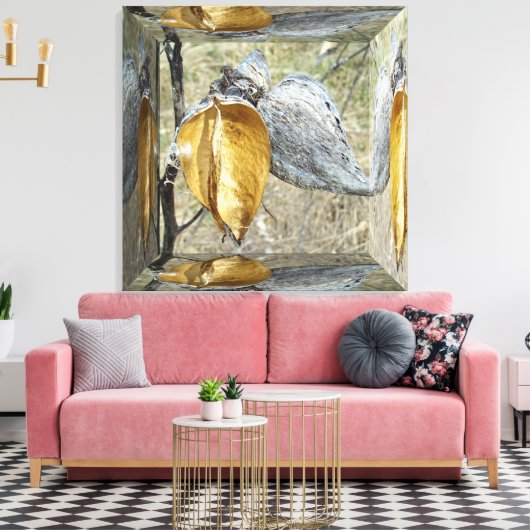 Milkweed Pods - spiegeldoos Canvas Afdruk (Insitu (Woonkamer))