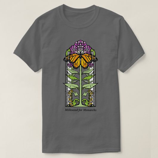 Milkweed voor Monarchs T-shirt (Design voorkant)