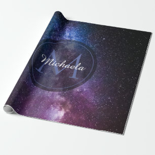 Milky way bright covu personalizable monogram cadeaupapier