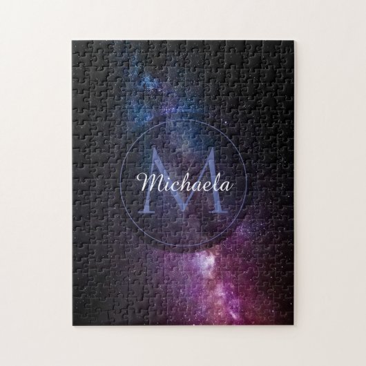 Milky way bright covu personalizable monogram legpuzzel (Verticaal)