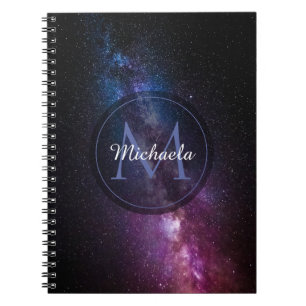 Milky way bright covu personalizable monogram notitieboek
