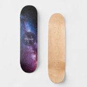 Milky way bright covu personalizable monogram skateboard (Voorkant)