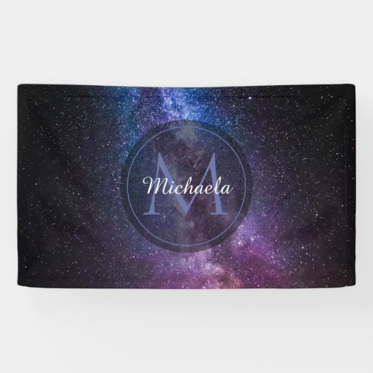 Milky way bright covu personalizable monogram spandoek (Horizontaal)
