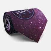 Milky way bright covu personalizable monogram stropdas (Opgerold)