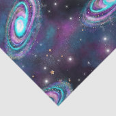 Milky Way Galaxy | Kosmische blauwe Paarse roze gl Tissuepapier (Detail)