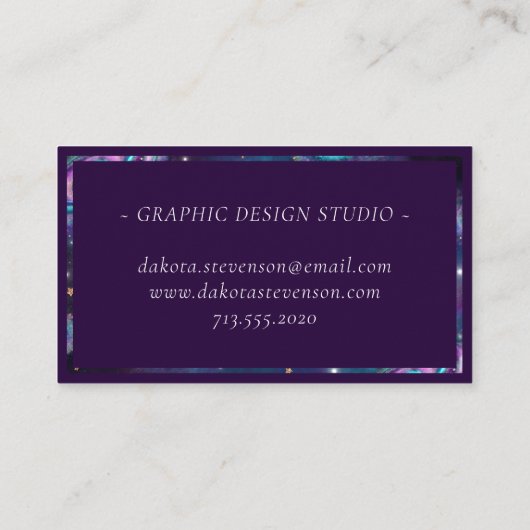 Milky Way Galaxy | Kosmische blauwe Paarse roze gl Visitekaartje (Achterkant)