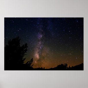 Milky Way night sky, California Poster