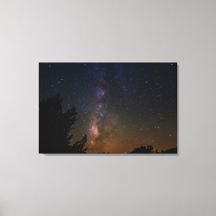 Milky Way night sky, Californië Canvas Afdruk