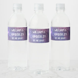 Milky Way Stars Sky Galaxy Elegant Wedding Waterfles Etiket